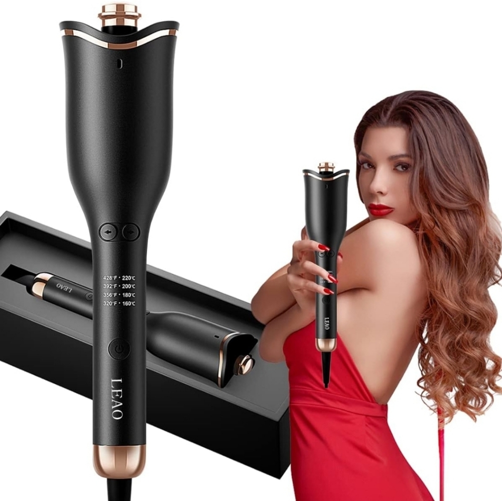 Automatic Hair Curler, Curling‎ Iron 1 inch Large Rotating Barrel, 4 Temperature